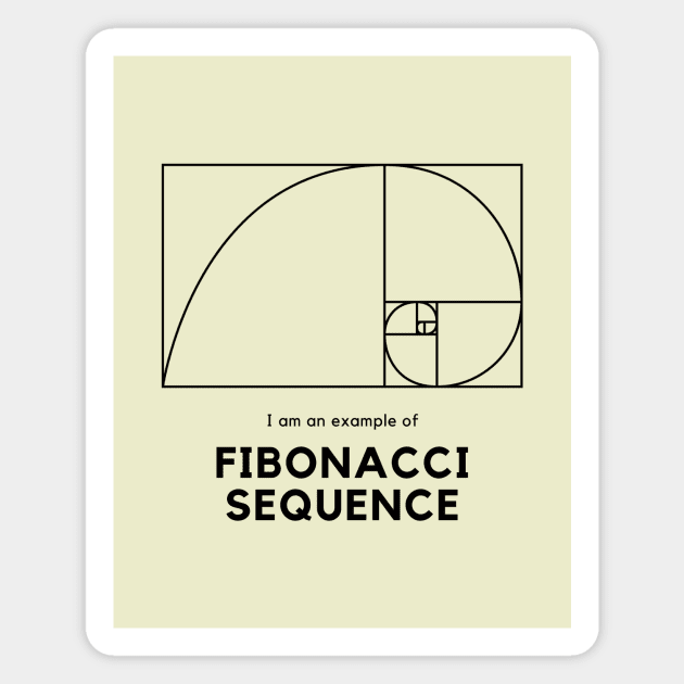 Unisex Fibonacci Sequence - Golden Ratio Golden Rectangle Golden Spiral Magnet by Apropos of Light